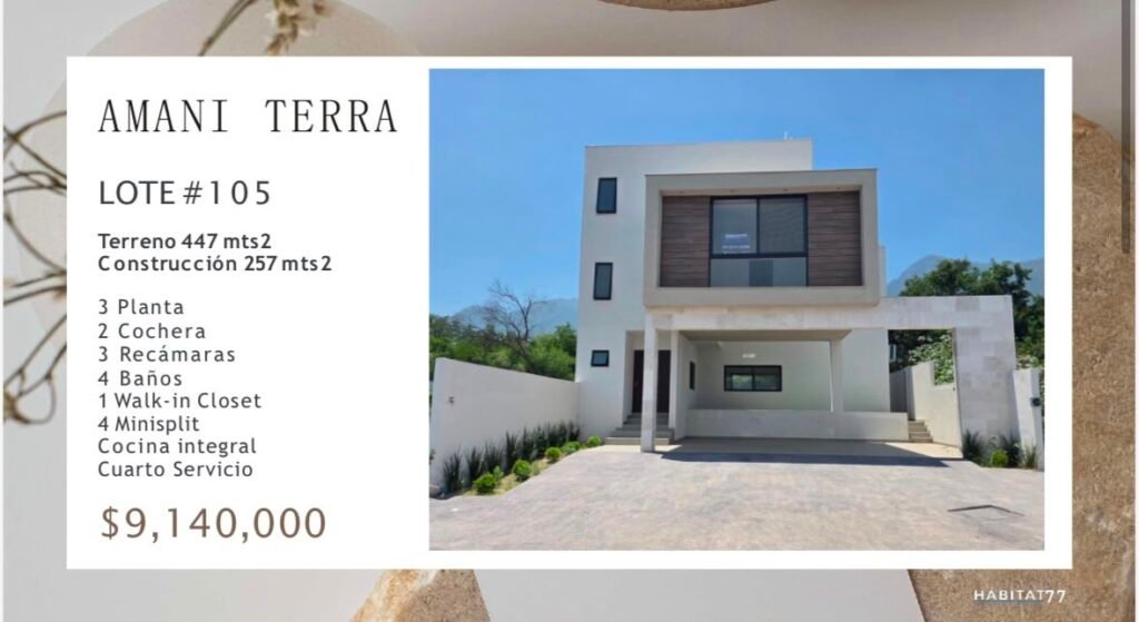 CASA EN VENTA AMANI TERRA | SANTIAGO,  N.L
